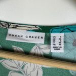 Susan Graver  Floral V-Neck Blouse Sz Large Stretch Tropical Resort Vacation Boho Photo 4