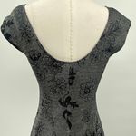 Vintage 90s All That Jazz Floral Metallic Knit Mini Dress Boatneck Silver XS Photo 5