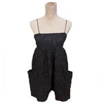 Line and Dot  Delilah Mini Dress Black Jacquard Satin Tie XS NWT Photo 3