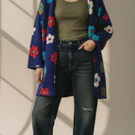 Women’s Artsy Gudrun Sjödén Funky Colorful Floral Cardigan Cotton S Purple Photo 0