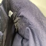 Attention Navy Blue Mesh Long Sleeve Ruched Off Shoulder Top Size Medium Photo 7