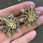 Lee Vintage JUDY  Clip On rhinestone Earrings Cadmium Glass glow Photo 2