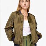 ALYX Satin Olive Green Lined Full Zip Pockets Military Bomber Jacket Size XL Photo 1