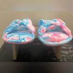 Lilly Pulitzer Bondi Blue My Little Peony Slippers Pool Shoes Preppy Size 7/8 Photo 2