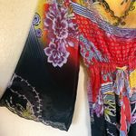 Sheer Print Long Bell Sleeve Cover Up S/M/L Size M Photo 1