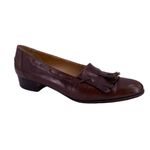 Salvatore Ferragamo Vintage  Brown Leather Kiltie Low Heel Shoes Size 7.5 AA Photo 0