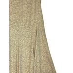 Prologue  Boat Neck Midi Dress L Large Yellow Gray‎ Print Front Slits Sleeveless Photo 1