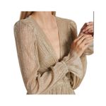 Sabina Musayev Felicie Gold Sequin Twist Front Tiered Mini Dress Long Sleeve Size M Photo 7