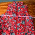 Lands' End 600 fill Down Puffer Vest XL full zip winter floral print red bandana Photo 6