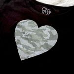 Chaser NWT Camo Heart Graphic Long Sleeve Drop Shoulder Top Photo 4