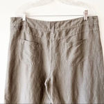 Sandro  Capris Olive Green‎ Linen Bermuda Shorts Size 16 Summer Photo 7