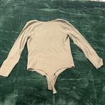 Abercrombie & Fitch Ribbed Notch-Neck thong Bodysuit long sleeve Olive Size XL Photo 6