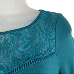 Motherhood  Teal / Green Lace Long Sleeve Blouse Sz S Photo 1