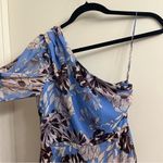Alexis NWT  Abanna Blue Ruffle Floral One Shoulder Asymmetrical Dress Size XS Photo 5
