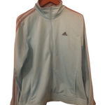 Adidas Aqua Gray Track Jacket Zip up Mock neck Athleisure Loungewear Activewear Photo 0