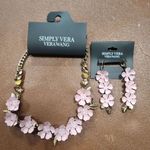 Simply Vera Wang 3D Pink Floral Statement Necklace & Earrings Set Photo 0