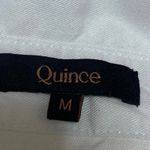 Quince  Women's White Short Sleeve Collared Button Down Blouse Shirt Top Size M Photo 2