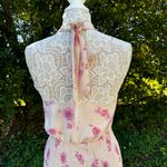 Cider ‎ Women’s Floral Halter Shirred Mini Dress Peach Size M Party Cocktail Photo 6
