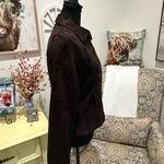 Brown Embellished Button Down Jacket with Notched Collar Photo 5