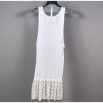 Farmhouse Frocks Tank Dress Size XL Wns White Lace Ruffle Hem Ribbed Scoop Photo 4