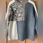 JODIFL  Animal Print Color Block Crewneck Sweater Women’s size Small​ Photo 3