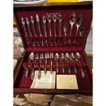 American Vintage Size 10.5 Sterling Silver Plated Spoon Ring 1947 First Love Pattern Photo 4