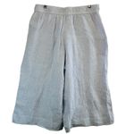 Sigrid Olsen Womens L Linen Wide Leg Cropped Pants Blue Beachy Coastal Resort Photo 1
