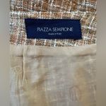 Piazza Sempione Vintage ‘00s Tan Linen Blend Textured Knee Length Skirt Photo 7