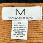 Magaschoni | XS | Toffee Ribbed Knit Black Whipstitched Boatneck Dolman Sweater Photo 7