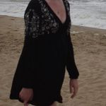 Blue Rain Embroidered Black Sundress Photo 0