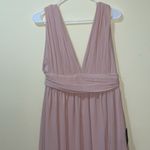 Lulus Womens New  Heavenly Hues Deep V Neck High Slit Maxi Dress Blush Pi… Photo 7