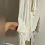 Dolan Anthropologie cardigan open‎ front draped hooded with pockets. Medium White Photo 3