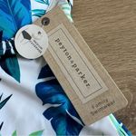 NWT Peyton and Parker One Piece Swimsuit White Blue Tropical Floral Size Small Photo 4