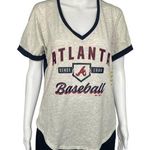 Majestic  Womens Gray Atlanta Braves Baseball T-Shirt Medium Photo 0