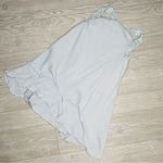 la rok blue crape ruffle tank top shirt w/ beaded detail macrame back xs Photo 0