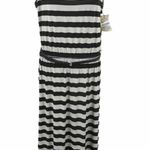 Fever Striped Maxi Dress, Gray, Black, Large Photo 6