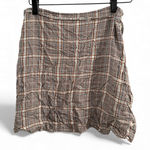 American Eagle Outfitters Brown and White Plaid Mini Skirt Photo 0