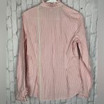 Lilly Pulitzer Pink and White Striped Ruffle Button Front Top sz 8 Photo 3