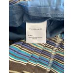 Akris  Punto Womens 8 Blue Brown Striped Silk Skirt Mixed Pencil Straight Career Photo 5