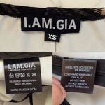 I am gia I.AM.GIA Carmel Top Black Check Plaid Halter-Tie Puff Sleeve XS EUC Photo 3