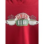 FRIENDS Women's Large Red Central Perk Graphic‎ Pullover Crop Hoodie Cozy Photo 1