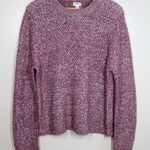 J.Crew Honeycomb Knit Crewneck Wool Blend Sweater XL Heathered Maroon Knit Photo 0