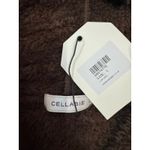 CELLABIE Women's Brown Fuzzy Hooded Cardigan Button Front Size L Size L Photo 2