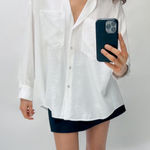 ZARA  Satin Textured‎ Loose Button Down Shirt Size Small NWT Photo 0