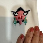 Badgley Mischka White Original Artwork French Terry Face Logo Joggers Women Sz M Photo 4