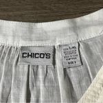 Chico's Chico’s rounded bib flavian Tunic Shirt top blouse Women’s 2 White Gauze Linen Photo 2