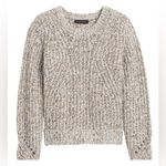 Banana Republic Chunky Pointelle Cropped Sweater Warm White Mustard Yellow Black Photo 2