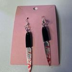 Handmade Halloween horror slasher bloody knife  earrings Photo 1