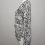 EXPRESS  black marled fringed crewneck sweater size xs Photo 4