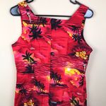Vintage Royal Creations Women’s Beach “Aloha” Print Square Neck Tank Dress Red Size XL Photo 4